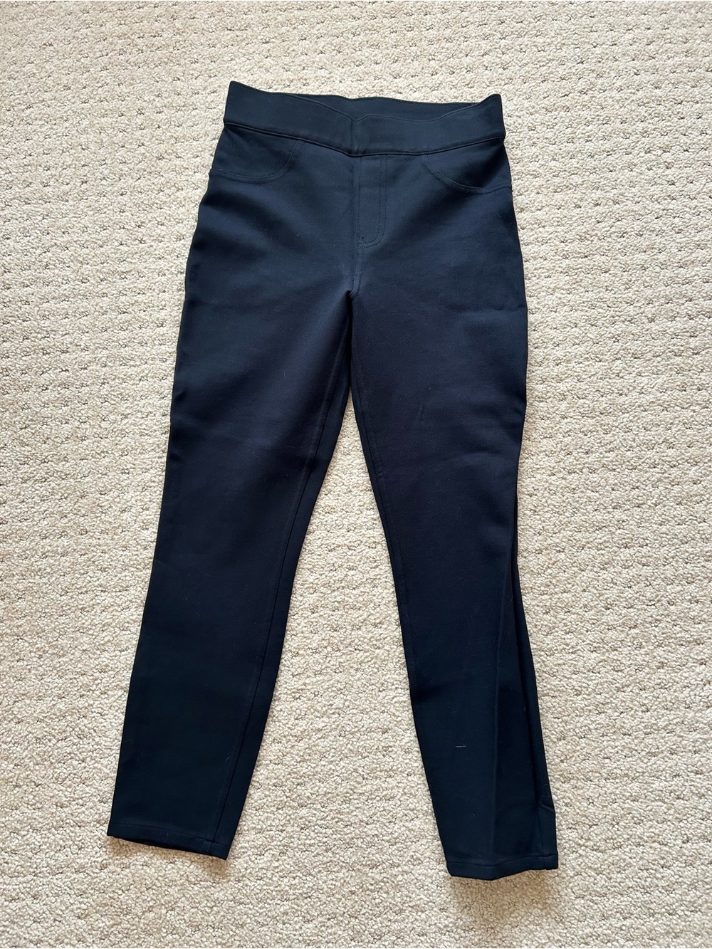 Spanx Black Slim Ponte Knit Pants Sz Med
